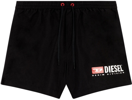 Diesel Mid-length swim shorts with logo print Diesel , Black , Heren - XS