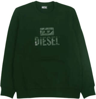 Diesel Mono Tone Logo Donkergroene Sweatshirt - XL