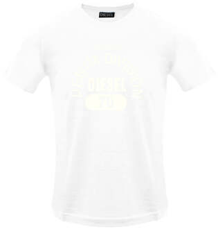 Diesel Monotone Property Of Denim Division Wit T-shirt - maat