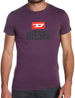 Diesel Nieuw Vet Logo Donkerpaars T-shirt
