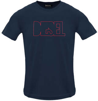 Diesel Omlijnd Logo Total Eclipse T-shirt Navy - S
