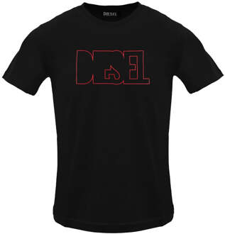 Diesel Outlined Logo Zwart Kaviaar T-shirt