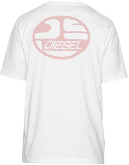 Diesel ovaal DS-logo helderwit T-shirt - maat 2XL