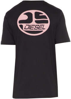 Diesel ovaal DS-logo zwart T-shirt