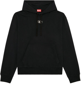 Diesel Oversized hoodie with metallic logo Diesel , Black , Heren - 2Xl,L,M,3Xl