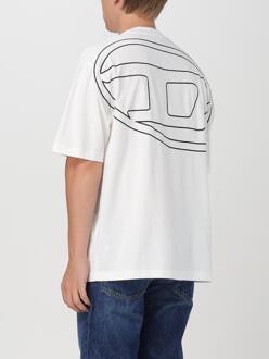 Diesel Oversized T-shirt Relaxed Fit Lichtgrijs