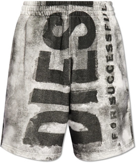 Diesel P-Bisc shorts met logo Diesel , Gray , Heren - Xl,L,M,S