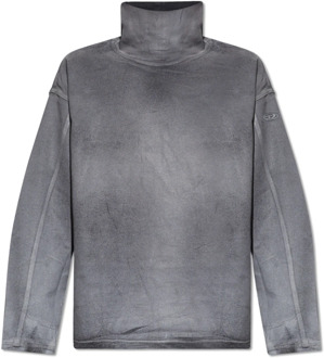 Diesel Reflecterende sweatshirt D-Nlabelcol-S Diesel , Gray , Heren - 2Xl,Xl,L,M,S