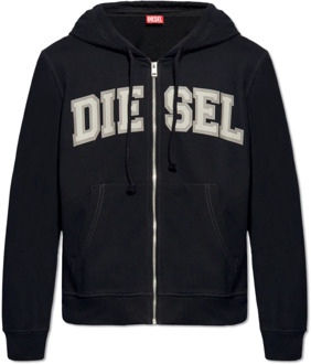 Diesel S-Ginn-Hood-Zip-K12 hoodie Diesel , Black , Heren - 2Xl,Xl,L
