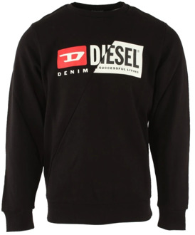 Diesel S-Girk-Cuty sweater met logoprint Zwart