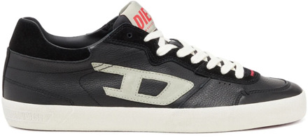 Diesel S-Leroji Low - Distressed sneakers in leather and suede Diesel , Black , Heren - 46 Eu,45 Eu,40 Eu,41 Eu,43 Eu,42 Eu,39 Eu,44 EU