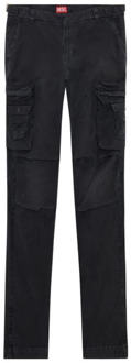 Diesel Slim-Fit Cargo Jeans voor Mannen Diesel , Black , Heren - M,S,Xs
