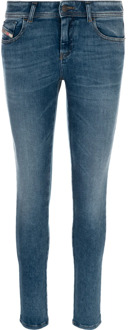 Diesel Slim Fit Rits Sluiting Stretch Jeans Diesel , Blue , Dames - W29 L32