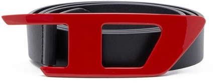 Diesel Slim leather belt with D buckle Diesel , Black , Heren - 90 Cm,80 Cm,100 Cm,75 Cm,85 Cm,105 Cm,95 CM