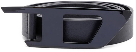 Diesel Slim leather belt with D buckle Diesel , Black , Heren - 95 Cm,100 Cm,90 Cm,80 Cm,105 Cm,85 Cm,75 CM
