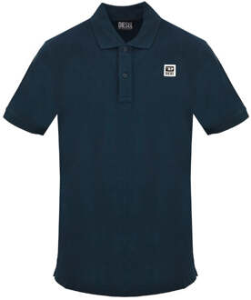 Diesel Small Patch Logo Marineblauw Total Eclipse Poloshirt - maat L Navy