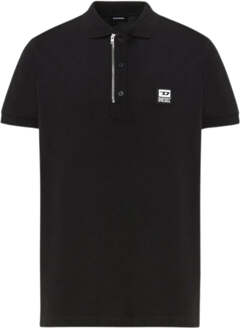 Diesel T-Harry zwart poloshirt met ritssluiting