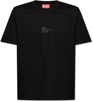 Diesel T-Must-Slits-N2 T-shirt met logo Diesel , Black , Heren - 2Xl,Xl,L,M,S