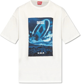 Diesel T-shirt `T-Boxt-Q16` Diesel , White , Heren - 2Xl,Xl,L,M,S,3Xl