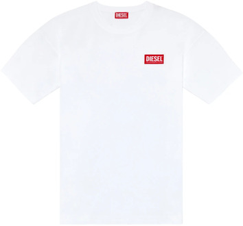 Diesel T-shirt with logo patch Diesel , White , Heren - 2Xl,Xl,L,M,S,3Xl