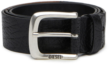 Diesel Textured-leather belt with Jacron Patch Diesel , Black , Heren - 90 Cm,100 Cm,80 Cm,75 Cm,95 Cm,85 CM