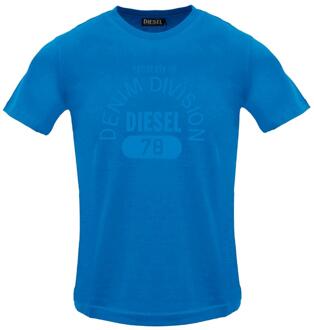 Diesel Unisex Volwassen Eigendom Van Denim Divisie Logo T-Shirt (Koninklijk Blauw)