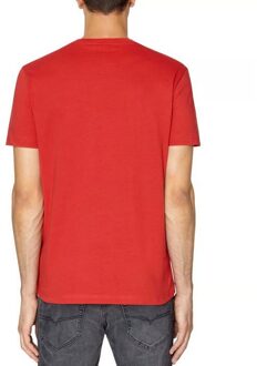 Diesel Unisex Volwassen Pixel Logo T-shirt (Rood)