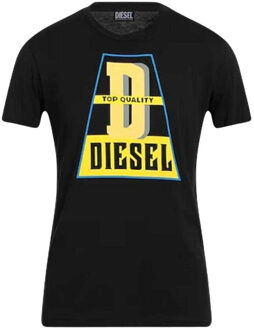 Diesel Unisex Volwassen Top Kwaliteit Logo T-Shirt (Zwart) - maat L