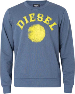 Diesel Unisex Volwassen Verweerde Dot Logo Sweatshirt (Blauw) - maat XS