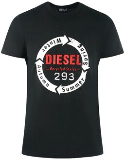 Diesel Unisex Volwassenen Gerecycleerde Stijlen Logo T-Shirt (Zwart)