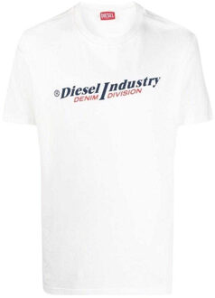Diesel Unisex Volwassenen Industrie Denim Divisie Logo T-Shirt (Wit) - M
