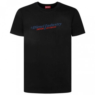 Diesel Unisex Volwassenen Industrie Denim Divisie Logo T-Shirt (Zwart) - XL