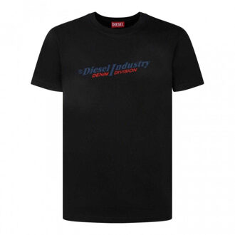 Diesel Unisex Volwassenen Industrie Denim Divisie Logo T-Shirt (Zwart)