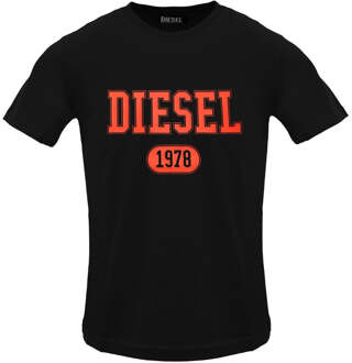 Diesel Varsity Logo Kaviaar T-shirt - maat XL Zwart