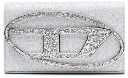 Diesel Wallet bag in glitter fabric Diesel , Gray , Dames - ONE Size