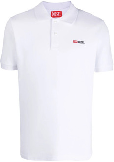 Diesel Witte T-shirts en Polos Diesel , White , Heren - M