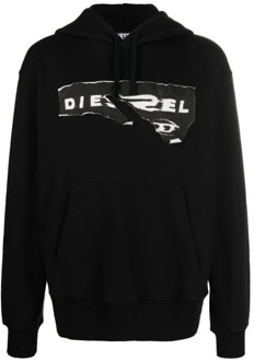 Diesel Zwarte Casual Style Hoodie voor Mannen Diesel , Black , Heren - Xl,L,M,S