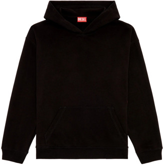 Diesel Zwarte hoodie met kangoeroezak Diesel , Black , Heren - Xl,L,M,S