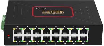 Diewu 16 Poorten Industriële Ethernet Switches 10/100Mbps Din Rail Type RJ45 Netwerk Switch