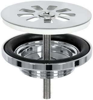 Differnz Afvoerplug Chroom - Afvoerstop voor Wastafel - Ø 64 mm - 6M schroef