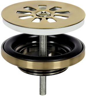 Differnz Afvoerplug Mat Goud - Afvoerstop voor Wastafel - Ø 64 mm - 6M schroef