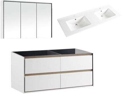 Differnz Badkamermeubelset Differnz Providence Met Keramiek Wastafel 120 cm Wit Differnz