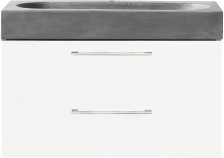 Differnz Badkamermeubelset Differnz Somero Met Beton Wastafel 60 cm Hoogglans Wit