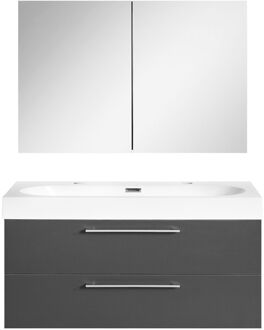 Differnz Badkamermeubelset Differnz Somero Met Keramiek Wastafel 100 cm Antraciet (Inc. Spiegelkast)