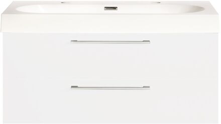 Differnz Badkamermeubelset Differnz Somero Met Keramiek Wastafel 100 cm Hoogglans Wit