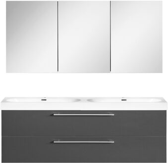 Differnz Badkamermeubelset Differnz Somero Met Keramiek Wastafel 120 cm Antraciet (Inc. Spiegelkast)