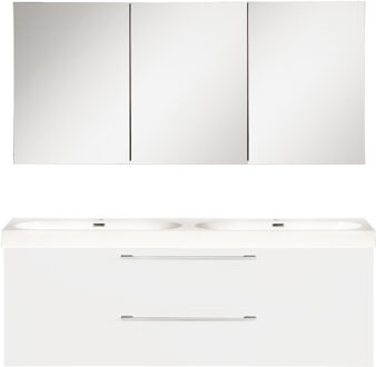 Differnz Badkamermeubelset Differnz Somero Met Keramiek Wastafel 120 cm Hoogglans Wit (Inc. Spiegelkast)