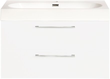 Differnz Badkamermeubelset Differnz Somero Met Keramiek Wastafel 60 cm Hoogglans Wit