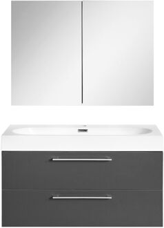 Differnz Badkamermeubelset Differnz Somero Met Keramiek Wastafel 80 cm Antraciet (Inc. Spiegelkast)