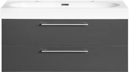 Differnz Badkamermeubelset Differnz Somero Met Polybeton Wastafel 100 cm Antraciet